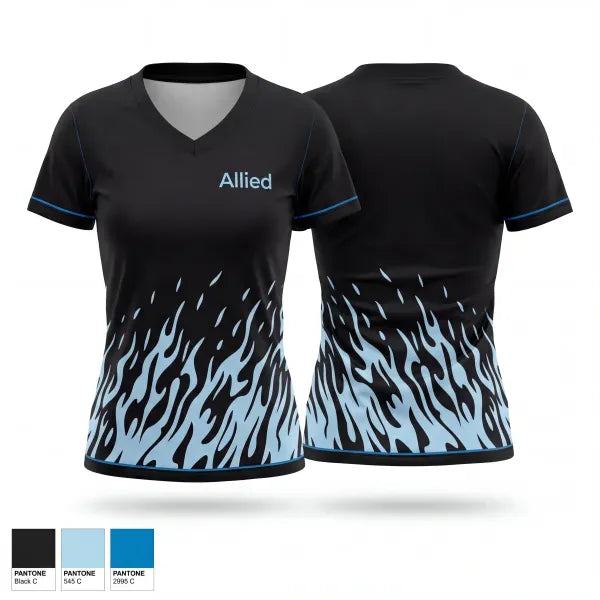 Womens Short Sleeve Vneck Shirt, Allied, , Teamtime, Team time, sublimation, custom sports apparel, team uniforms, spirit wear, spiritwear, sports uniforms, custom shirts, team store, custom team store, fundraiser sports, apparel fundraiser