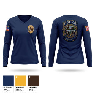 Womens Long Sleeve Vneck Shirt, Saltville Police Department, Police, Teamtime, Team time, sublimation, custom sports apparel, team uniforms, spirit wear, spiritwear, sports uniforms, custom shirts, team store, custom team store, fundraiser sports, apparel fundraiser