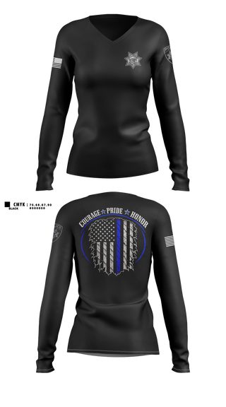 Womens Long Sleeve Vneck Shirt, Jackson Police Department, Police, Teamtime, Team time, sublimation, custom sports apparel, team uniforms, spirit wear, spiritwear, sports uniforms, custom shirts, team store, custom team store, fundraiser sports, apparel fundraiser