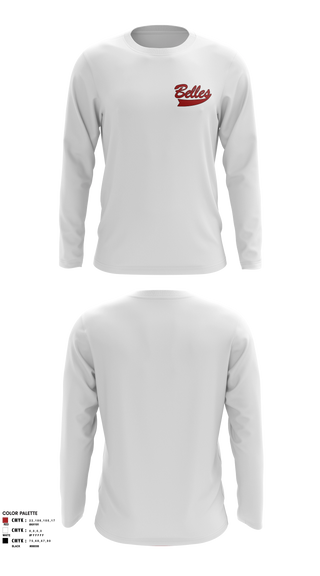 Long Sleeve Performance Shirt, Bluegrass Lightning Belles, Softball, Teamtime, Team time, sublimation, custom sports apparel, team uniforms, spirit wear, spiritwear, sports uniforms, custom shirts, team store, custom team store, fundraiser sports, apparel fundraiser