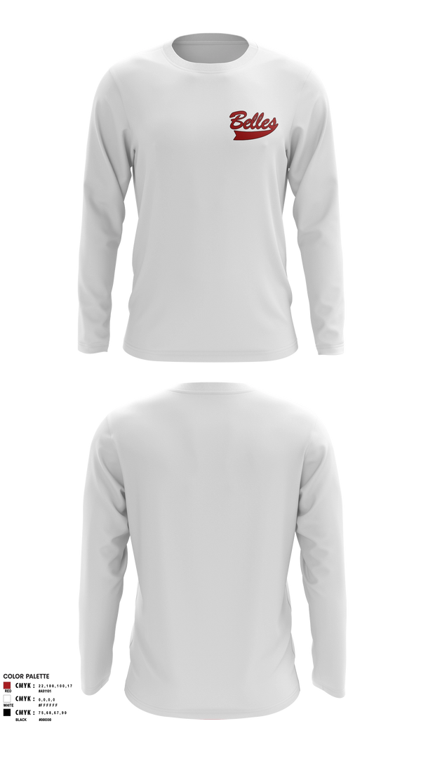 Long Sleeve Performance Shirt, Bluegrass Lightning Belles, Softball, Teamtime, Team time, sublimation, custom sports apparel, team uniforms, spirit wear, spiritwear, sports uniforms, custom shirts, team store, custom team store, fundraiser sports, apparel fundraiser