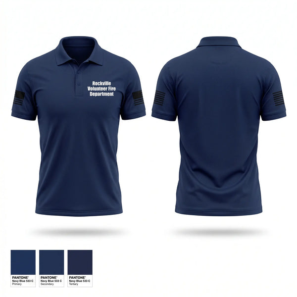 Short Sleeve Performance Polo, Rockville Volunteer Fire Department, Fire Department, Teamtime, Team time, sublimation, custom sports apparel, team uniforms, spirit wear, spiritwear, sports uniforms, custom shirts, team store, custom team store, fundraiser sports, apparel fundraiser