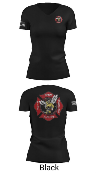 Womens Short Sleeve Vneck Shirt, B-Shift, Fire Department, Teamtime, Team time, sublimation, custom sports apparel, team uniforms, spirit wear, spiritwear, sports uniforms, custom shirts, team store, custom team store, fundraiser sports, apparel fundraiser