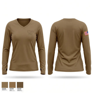 Womens Long Sleeve Vneck Shirt, 578th FSC, Army, Teamtime, Team time, sublimation, custom sports apparel, team uniforms, spirit wear, spiritwear, sports uniforms, custom shirts, team store, custom team store, fundraiser sports, apparel fundraiser