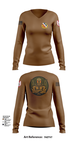 Womens Long Sleeve Vneck Shirt, 317th ECC, Army, Teamtime, Team time, sublimation, custom sports apparel, team uniforms, spirit wear, spiritwear, sports uniforms, custom shirts, team store, custom team store, fundraiser sports, apparel fundraiser