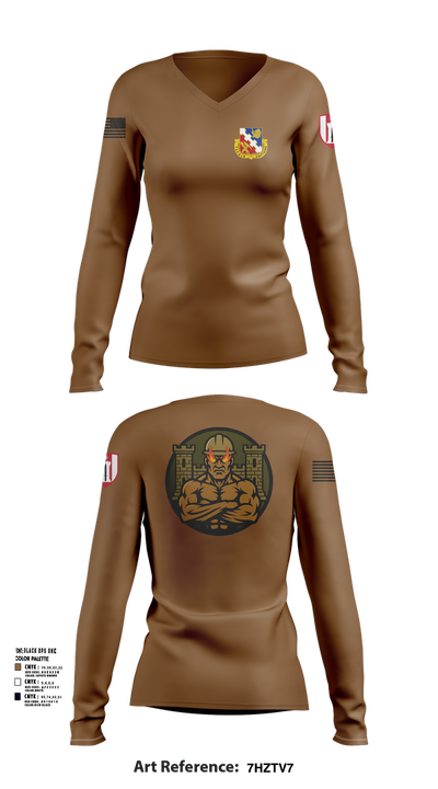317th ECC 65415028 Women's Long Sleeve V-neck Shirt - 52