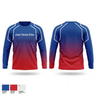 Long Sleeve Performance Shirt, East Texas Elite, Women's Basketball, Teamtime, Team time, sublimation, custom sports apparel, team uniforms, spirit wear, spiritwear, sports uniforms, custom shirts, team store, custom team store, fundraiser sports, apparel fundraiser
