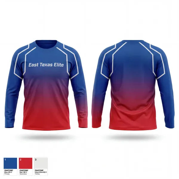 Long Sleeve Performance Shirt, East Texas Elite, Women's Basketball, Teamtime, Team time, sublimation, custom sports apparel, team uniforms, spirit wear, spiritwear, sports uniforms, custom shirts, team store, custom team store, fundraiser sports, apparel fundraiser