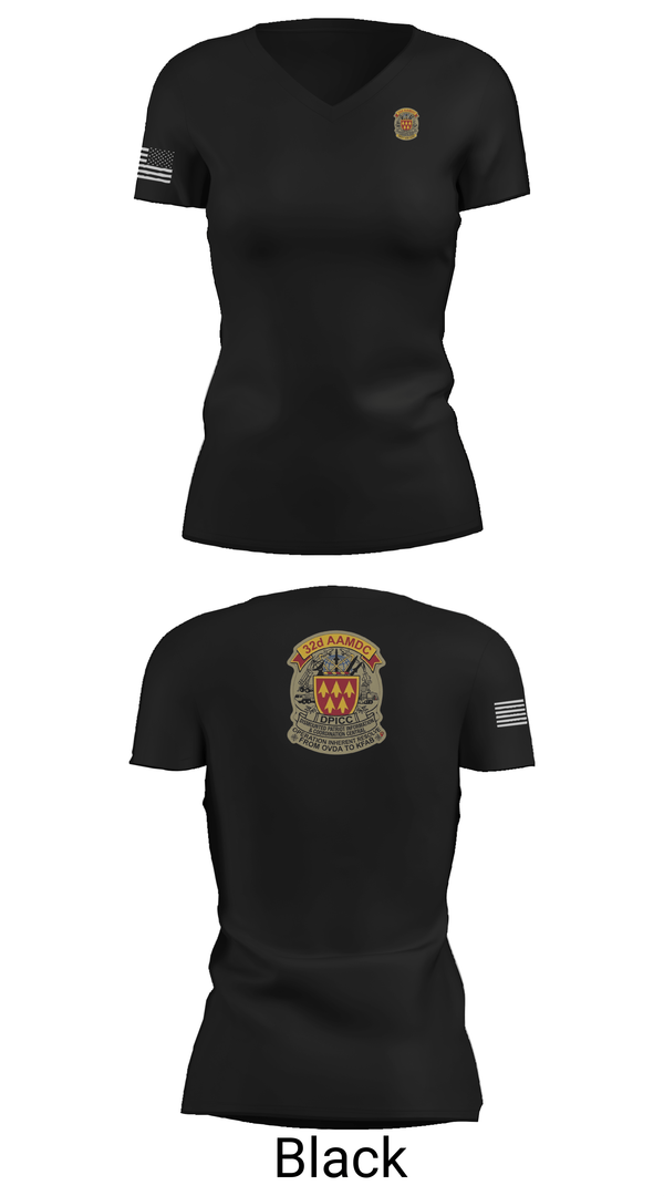 Womens Short Sleeve Vneck Shirt, 32d AAMDC DPICC, Army, Teamtime, Team time, sublimation, custom sports apparel, team uniforms, spirit wear, spiritwear, sports uniforms, custom shirts, team store, custom team store, fundraiser sports, apparel fundraiser