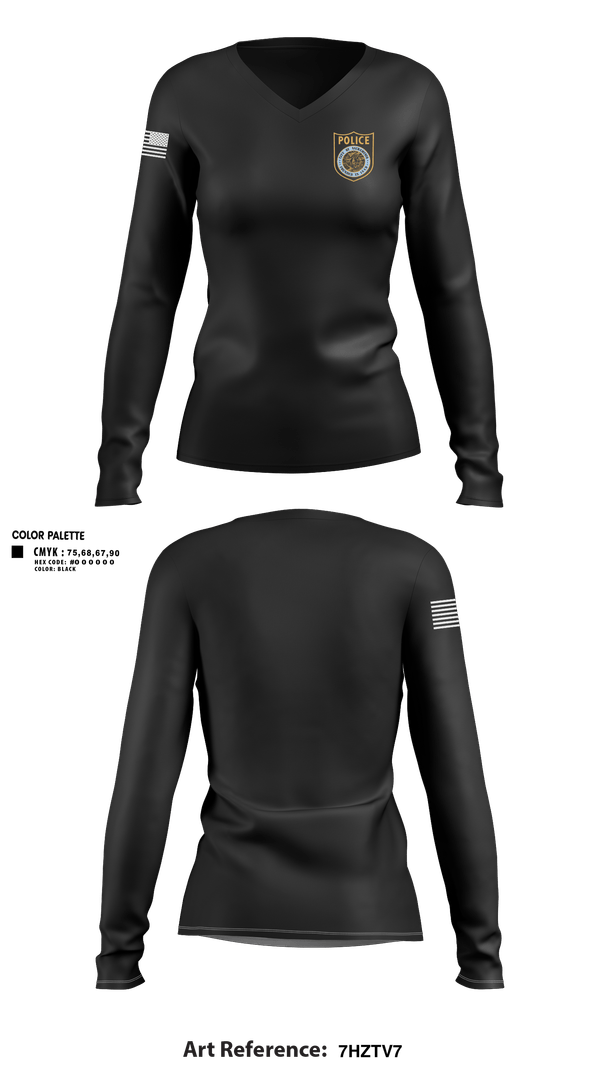Womens Long Sleeve Vneck Shirt, POLICE, Police, Teamtime, Team time, sublimation, custom sports apparel, team uniforms, spirit wear, spiritwear, sports uniforms, custom shirts, team store, custom team store, fundraiser sports, apparel fundraiser