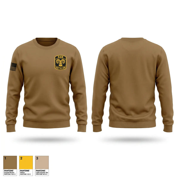 Crew Neck Sweatshirt, Ram battalion, Army, Teamtime, Team time, sublimation, custom sports apparel, team uniforms, spirit wear, spiritwear, sports uniforms, custom shirts, team store, custom team store, fundraiser sports, apparel fundraiser