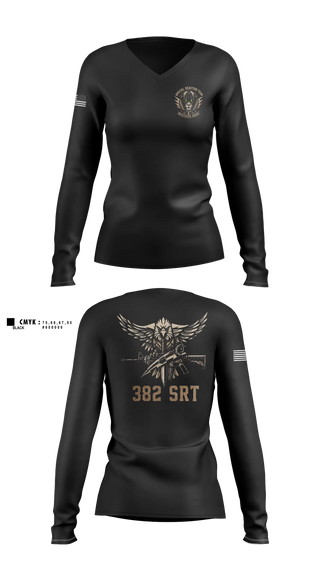 Womens Long Sleeve Vneck Shirt, 382 Special Reaction Team, Army, Teamtime, Team time, sublimation, custom sports apparel, team uniforms, spirit wear, spiritwear, sports uniforms, custom shirts, team store, custom team store, fundraiser sports, apparel fundraiser
