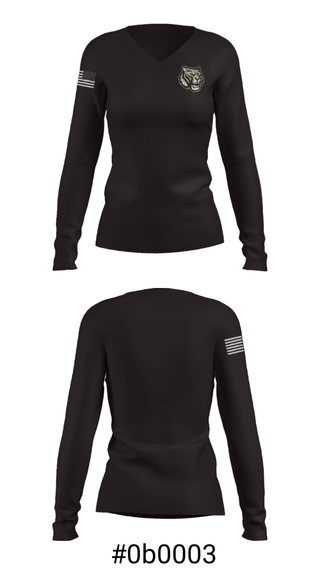 Women's Long Sleeve Vneck Shirt, Oak Forest High School, Spirit Store, Teamtime, Team time, sublimation, custom sports apparel, team uniforms, spirit wear, spiritwear, sports uniforms, custom shirts, team store, custom team store, fundraiser sports, apparel fundraiser