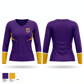 Womens Long Sleeve Vneck Shirt, Sheboygan Falls Falcons, Men's Soccer, Teamtime, Team time, sublimation, custom sports apparel, team uniforms, spirit wear, spiritwear, sports uniforms, custom shirts, team store, custom team store, fundraiser sports, apparel fundraiser
