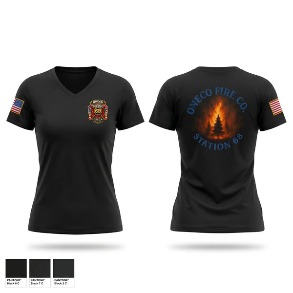 Womens Short Sleeve Vneck Shirt, Oneco Fire Co., Fire Department, Teamtime, Team time, sublimation, custom sports apparel, team uniforms, spirit wear, spiritwear, sports uniforms, custom shirts, team store, custom team store, fundraiser sports, apparel fundraiser