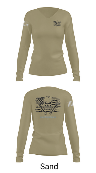 Womens Long Sleeve Vneck Shirt, 1245th Transportation Company, , Teamtime, Team time, sublimation, custom sports apparel, team uniforms, spirit wear, spiritwear, sports uniforms, custom shirts, team store, custom team store, fundraiser sports, apparel fundraiser