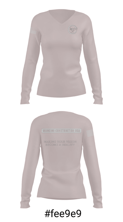 Mancino Construction USA 42184124 Women's Long Sleeve V-neck Shirt - 20