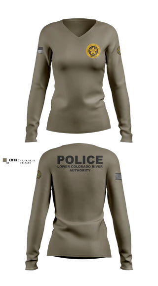 Womens Long Sleeve Vneck Shirt, LOWER COLORADO RIVER AUTHORITY, Police, Teamtime, Team time, sublimation, custom sports apparel, team uniforms, spirit wear, spiritwear, sports uniforms, custom shirts, team store, custom team store, fundraiser sports, apparel fundraiser