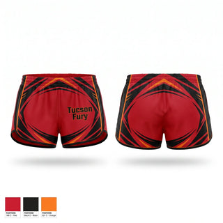 Womens Shorts, Tucson Fury, Softball, Teamtime, Team time, sublimation, custom sports apparel, team uniforms, spirit wear, spiritwear, sports uniforms, custom shirts, team store, custom team store, fundraiser sports, apparel fundraiser