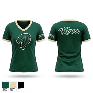 Womens Short Sleeve Vneck Shirt, Jacksonville Athletic Academy College Moccasins, , Teamtime, Team time, sublimation, custom sports apparel, team uniforms, spirit wear, spiritwear, sports uniforms, custom shirts, team store, custom team store, fundraiser sports, apparel fundraiser