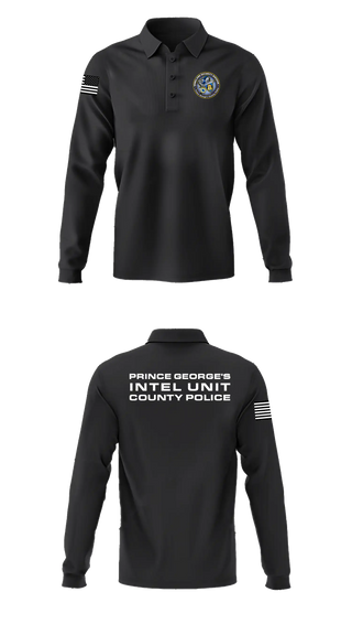 Long Sleeve Performance Polo, Prince George's County Police Homeland Security Intelligence Unit, Police, Teamtime, Team time, sublimation, custom sports apparel, team uniforms, spirit wear, spiritwear, sports uniforms, custom shirts, team store, custom team store, fundraiser sports, apparel fundraiser