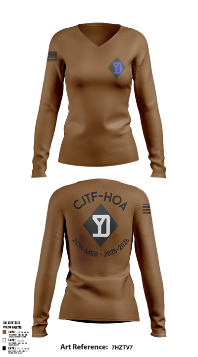 26th MEB 25368596 Women's Long Sleeve V-neck Shirt - 1