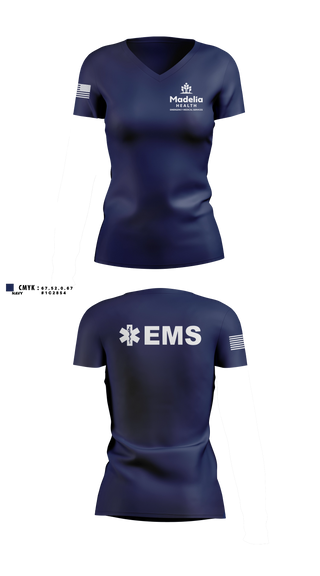 Womens Short Sleeve Vneck Shirt, Madelia Health EMS, EMS/EMT, Teamtime, Team time, sublimation, custom sports apparel, team uniforms, spirit wear, spiritwear, sports uniforms, custom shirts, team store, custom team store, fundraiser sports, apparel fundraiser