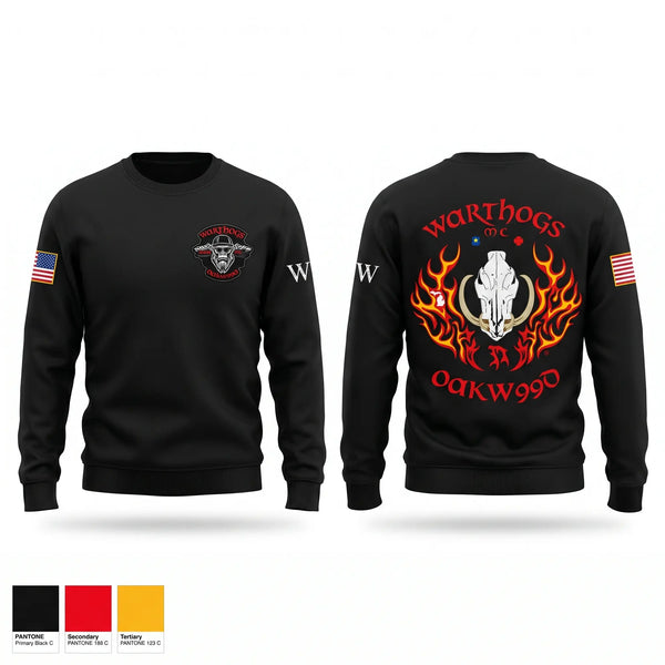Crew Neck Sweatshirt, Warthogs MC, Police, Teamtime, Team time, sublimation, custom sports apparel, team uniforms, spirit wear, spiritwear, sports uniforms, custom shirts, team store, custom team store, fundraiser sports, apparel fundraiser