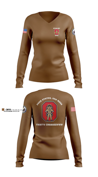 Womens Long Sleeve Vneck Shirt, NTAG ORV CHIEFS MESS, Navy, Teamtime, Team time, sublimation, custom sports apparel, team uniforms, spirit wear, spiritwear, sports uniforms, custom shirts, team store, custom team store, fundraiser sports, apparel fundraiser