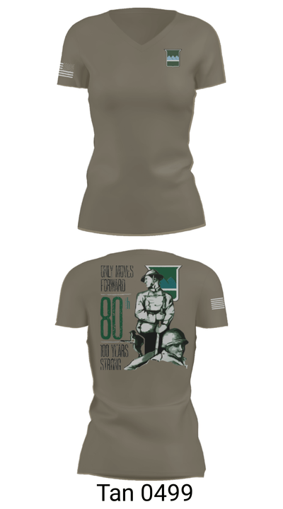 80th Training Command 12483809 Women's Short Sleeve V-neck Shirt - 36