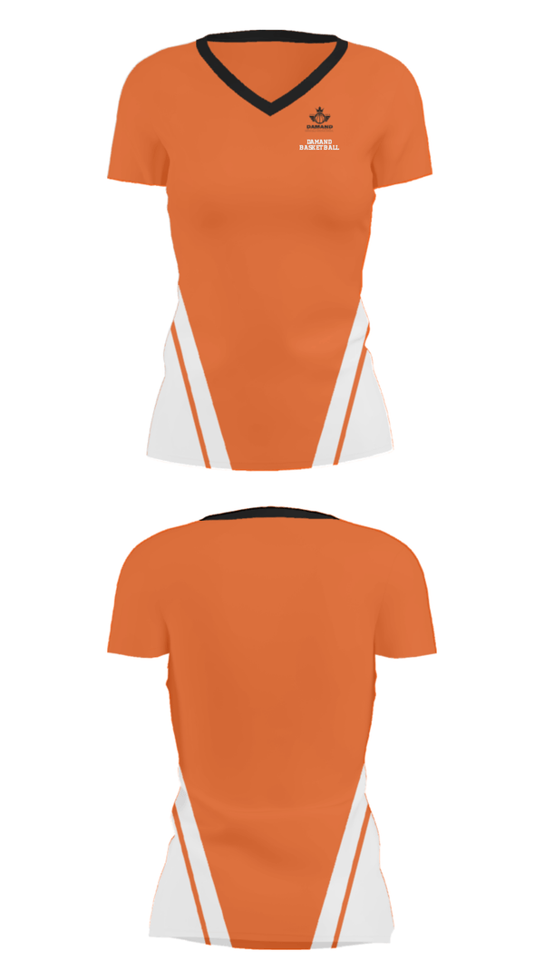 Women's Short Sleeve Vneck Shirt, Damand Basketball, Men's Basketball, Teamtime, Team time, sublimation, custom sports apparel, team uniforms, spirit wear, spiritwear, sports uniforms, custom shirts, team store, custom team store, fundraiser sports, apparel fundraiser