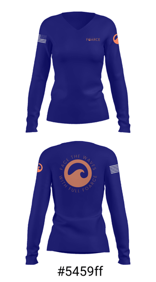 Women's Long Sleeve Vneck Shirt, Full Foarce, Spirit Store, Teamtime, Team time, sublimation, custom sports apparel, team uniforms, spirit wear, spiritwear, sports uniforms, custom shirts, team store, custom team store, fundraiser sports, apparel fundraiser