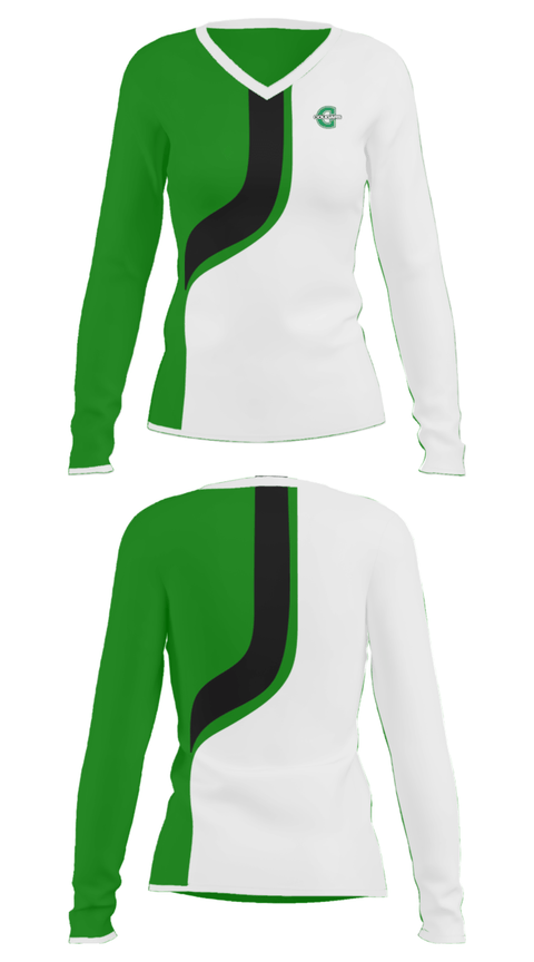 Women's Long Sleeve Vneck Shirt, Caze Elementary School, Spirit Store, Teamtime, Team time, sublimation, custom sports apparel, team uniforms, spirit wear, spiritwear, sports uniforms, custom shirts, team store, custom team store, fundraiser sports, apparel fundraiser