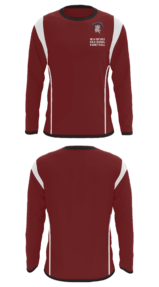 Long Sleeve Performance Shirt, New Oxford High School Basketball, Men's Basketball, Teamtime, Team time, sublimation, custom sports apparel, team uniforms, spirit wear, spiritwear, sports uniforms, custom shirts, team store, custom team store, fundraiser sports, apparel fundraiser