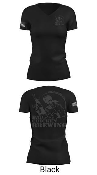 Women's Short Sleeve Vneck Shirt, Bad Chicken Brewing, Army, Teamtime, Team time, sublimation, custom sports apparel, team uniforms, spirit wear, spiritwear, sports uniforms, custom shirts, team store, custom team store, fundraiser sports, apparel fundraiser