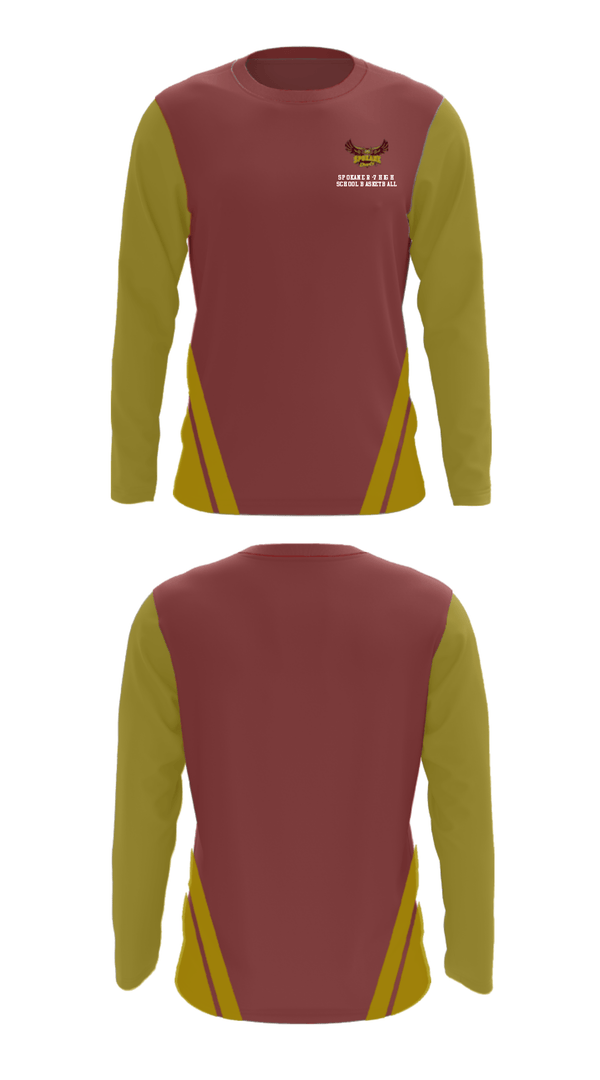Long Sleeve Performance Shirt, Spokane R-7 High School Basketball, Men's Basketball, Teamtime, Team time, sublimation, custom sports apparel, team uniforms, spirit wear, spiritwear, sports uniforms, custom shirts, team store, custom team store, fundraiser sports, apparel fundraiser