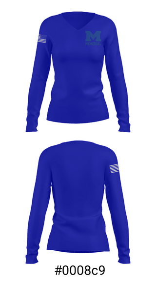 Women's Long Sleeve Vneck Shirt, Reitz Memorial High School, Spirit Store, Teamtime, Team time, sublimation, custom sports apparel, team uniforms, spirit wear, spiritwear, sports uniforms, custom shirts, team store, custom team store, fundraiser sports, apparel fundraiser