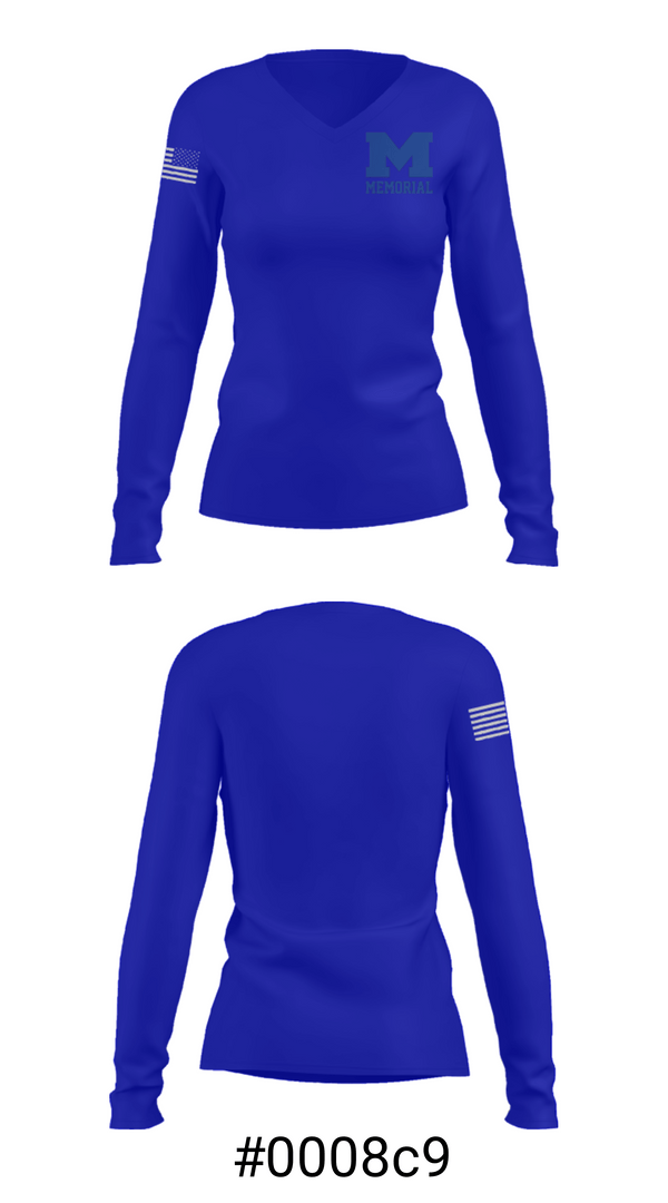 Women's Long Sleeve Vneck Shirt, Reitz Memorial High School, Spirit Store, Teamtime, Team time, sublimation, custom sports apparel, team uniforms, spirit wear, spiritwear, sports uniforms, custom shirts, team store, custom team store, fundraiser sports, apparel fundraiser