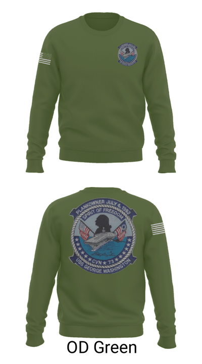 USS GEORGE WASHINGTON CVN-73 87107086 Crew Neck Sweatshirt - 26