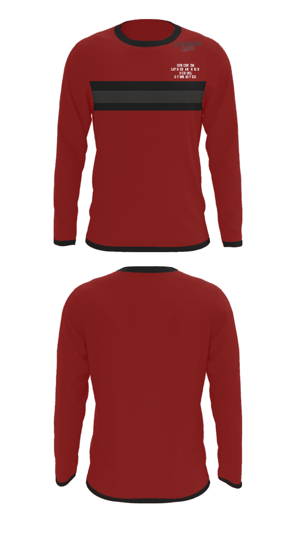 Long Sleeve Performance Shirt, Concordia Lutheran High School Gymnastics, Spirit Store, Teamtime, Team time, sublimation, custom sports apparel, team uniforms, spirit wear, spiritwear, sports uniforms, custom shirts, team store, custom team store, fundraiser sports, apparel fundraiser