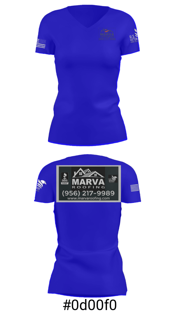 Women's Short Sleeve Vneck Shirt, Marva Roofing, , Teamtime, Team time, sublimation, custom sports apparel, team uniforms, spirit wear, spiritwear, sports uniforms, custom shirts, team store, custom team store, fundraiser sports, apparel fundraiser
