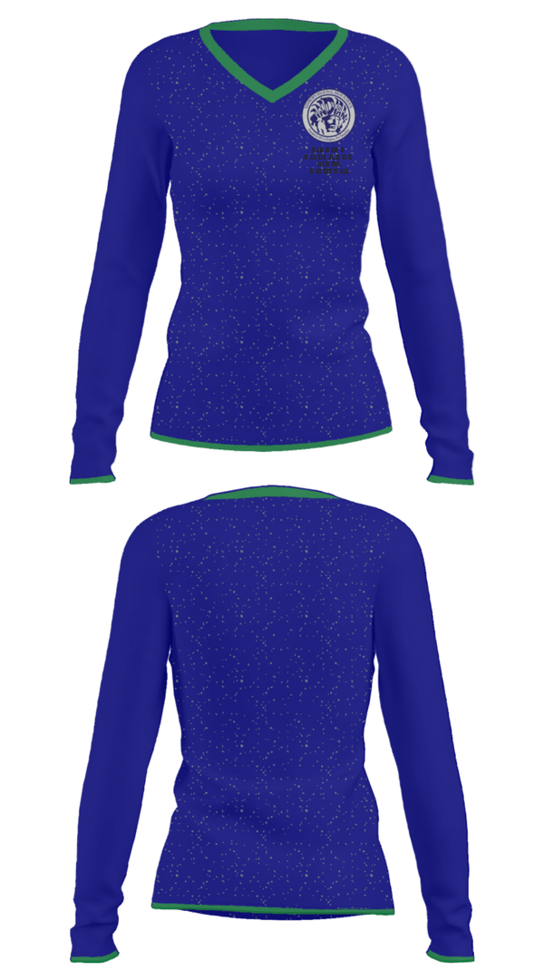 Women's Long Sleeve Vneck Shirt, Sanborn Regional High School Basketball, Women's Basketball, Teamtime, Team time, sublimation, custom sports apparel, team uniforms, spirit wear, spiritwear, sports uniforms, custom shirts, team store, custom team store, fundraiser sports, apparel fundraiser