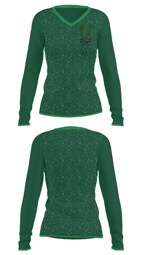 Women's Long Sleeve Vneck Shirt, Northwood High/Middle School, Spirit Store, Teamtime, Team time, sublimation, custom sports apparel, team uniforms, spirit wear, spiritwear, sports uniforms, custom shirts, team store, custom team store, fundraiser sports, apparel fundraiser