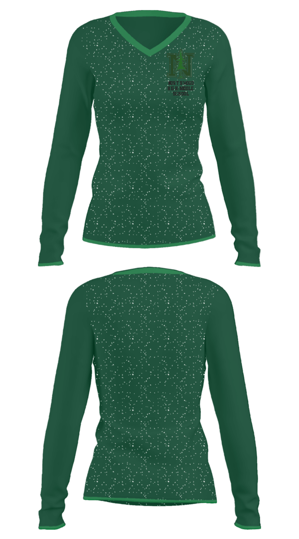 Women's Long Sleeve Vneck Shirt, Northwood High/Middle School, Spirit Store, Teamtime, Team time, sublimation, custom sports apparel, team uniforms, spirit wear, spiritwear, sports uniforms, custom shirts, team store, custom team store, fundraiser sports, apparel fundraiser