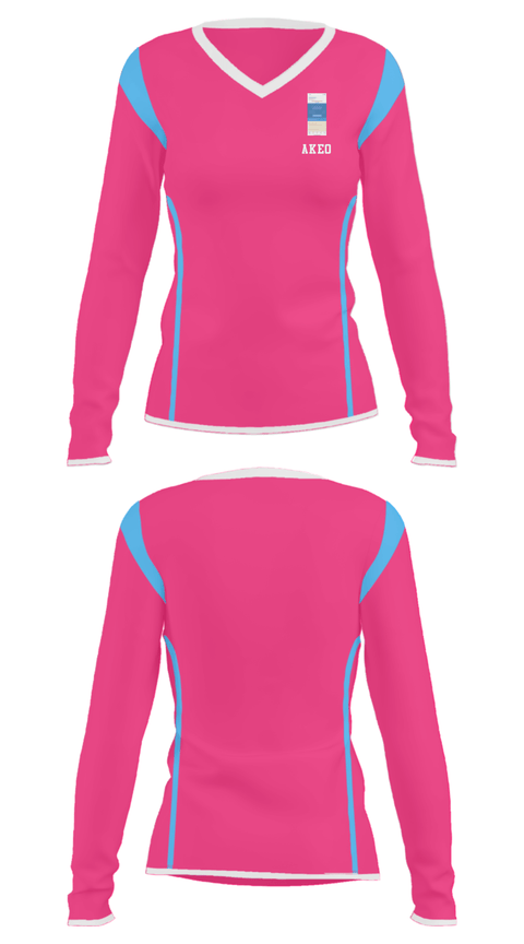 Women's Long Sleeve Vneck Shirt, AKEO, Men's Basketball, Teamtime, Team time, sublimation, custom sports apparel, team uniforms, spirit wear, spiritwear, sports uniforms, custom shirts, team store, custom team store, fundraiser sports, apparel fundraiser
