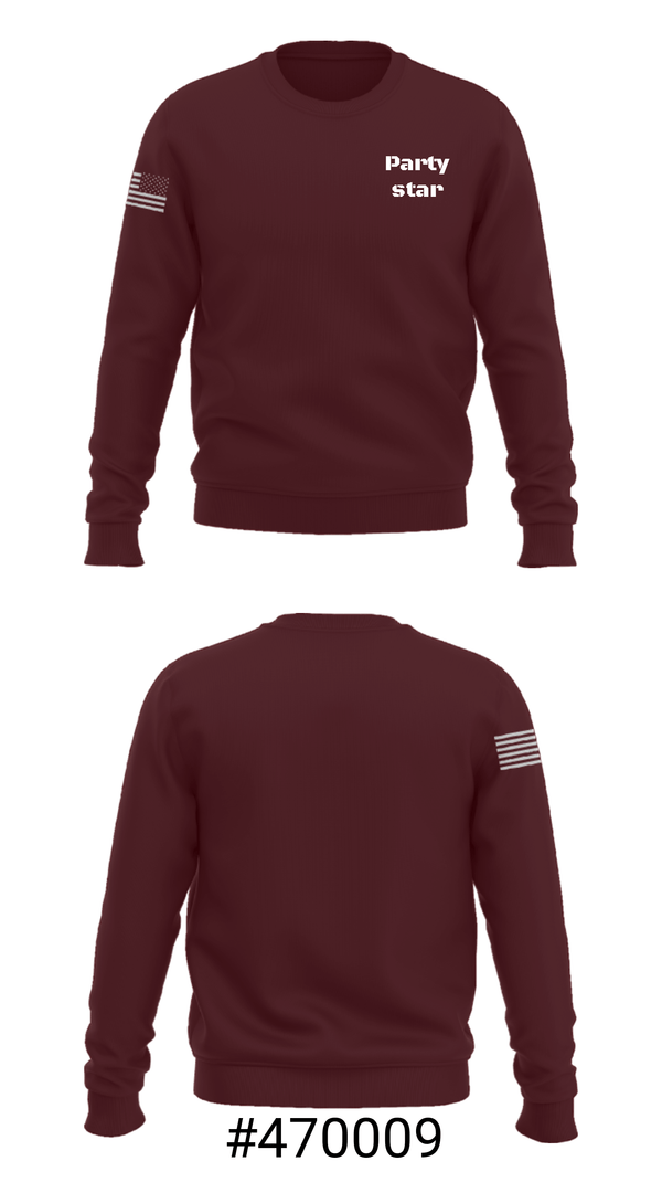 Crew Neck Sweatshirt, Party star, , Teamtime, Team time, sublimation, custom sports apparel, team uniforms, spirit wear, spiritwear, sports uniforms, custom shirts, team store, custom team store, fundraiser sports, apparel fundraiser