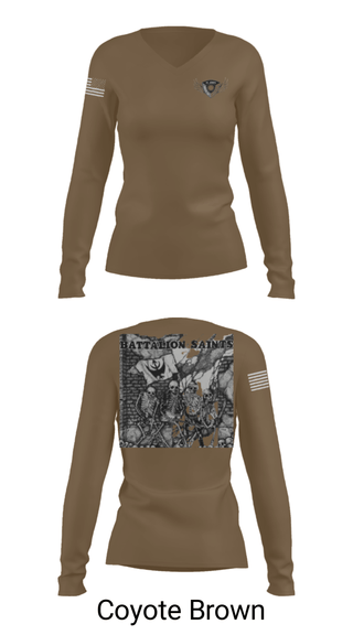 Women's Long Sleeve Vneck Shirt, , Army, Teamtime, Team time, sublimation, custom sports apparel, team uniforms, spirit wear, spiritwear, sports uniforms, custom shirts, team store, custom team store, fundraiser sports, apparel fundraiser