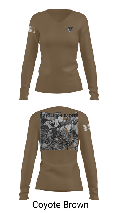 Fighting Saints Battalion 30372555 Women's Long Sleeve V-neck Shirt - 15