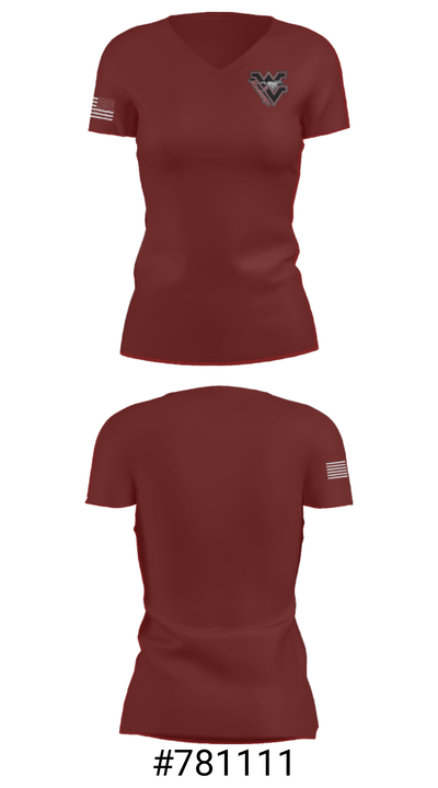 West Valley High School Swimming 52655580 Women's Short Sleeve V-neck Shirt - 21