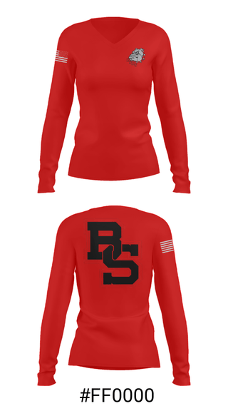Women's Long Sleeve Vneck Shirt, Boiling Springs High School Wrestling, Wrestling, Teamtime, Team time, sublimation, custom sports apparel, team uniforms, spirit wear, spiritwear, sports uniforms, custom shirts, team store, custom team store, fundraiser sports, apparel fundraiser